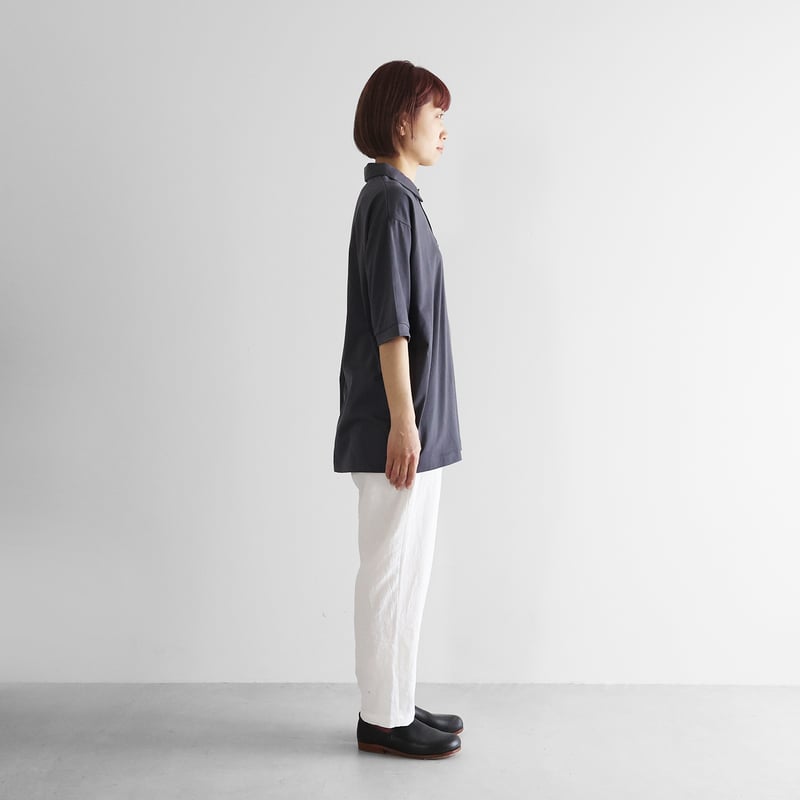 HUIS in house］SUVIN COTTONビッグポロカットソー（ダークグレー）【ユ