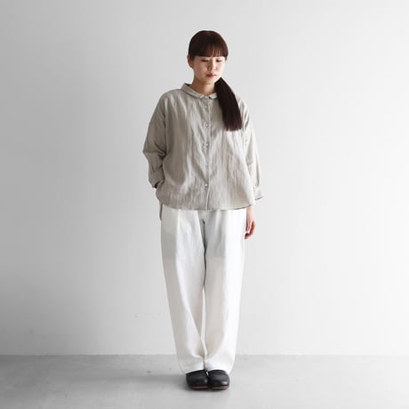 オールドレピア天日干しラミーリネンセミワイドパンツ（白）【ユニセックス】512