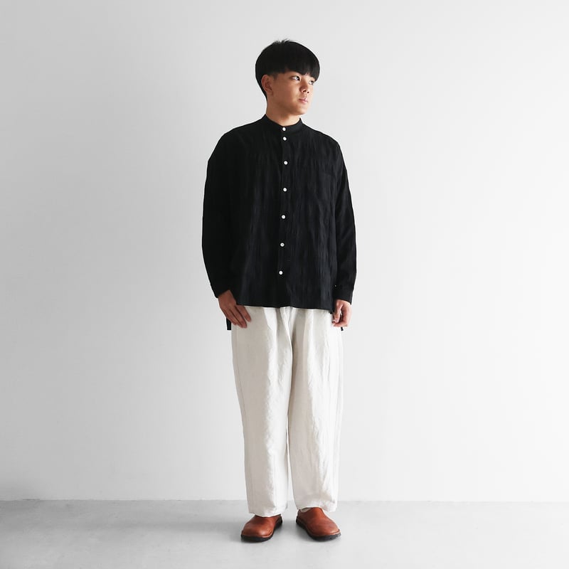 HUIS. バンブーリネンパンツ バンブーリネンワイドパンツ（オフホワイト）【ユニセックス】504