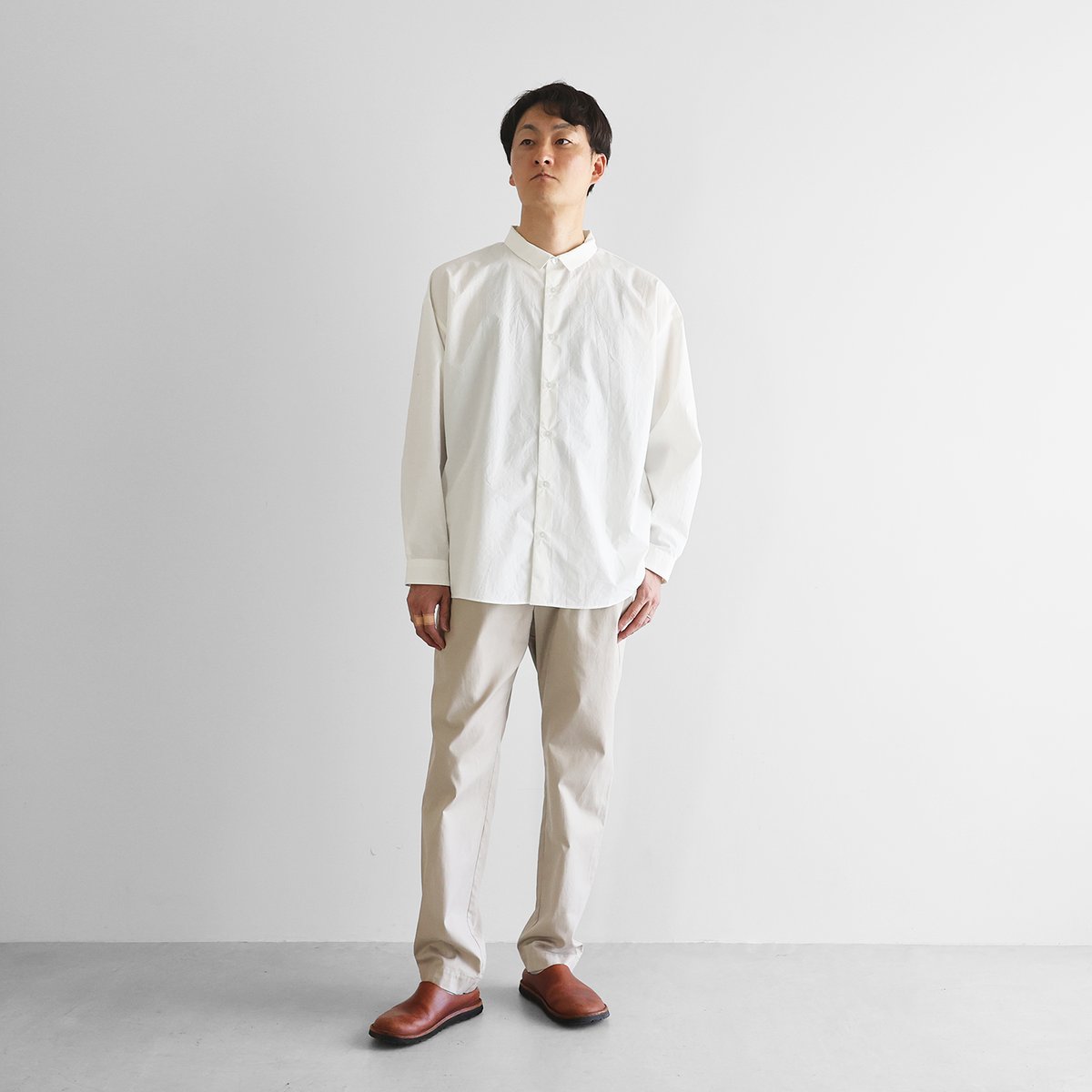 専用です！ビッグシャツ タイプライタークロススモールカラービッグシャツ（白）【ユニセックス