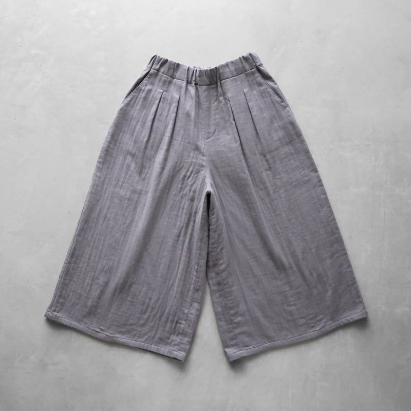 シャトルトリプルガーゼスカートパンツ（ライトグレー