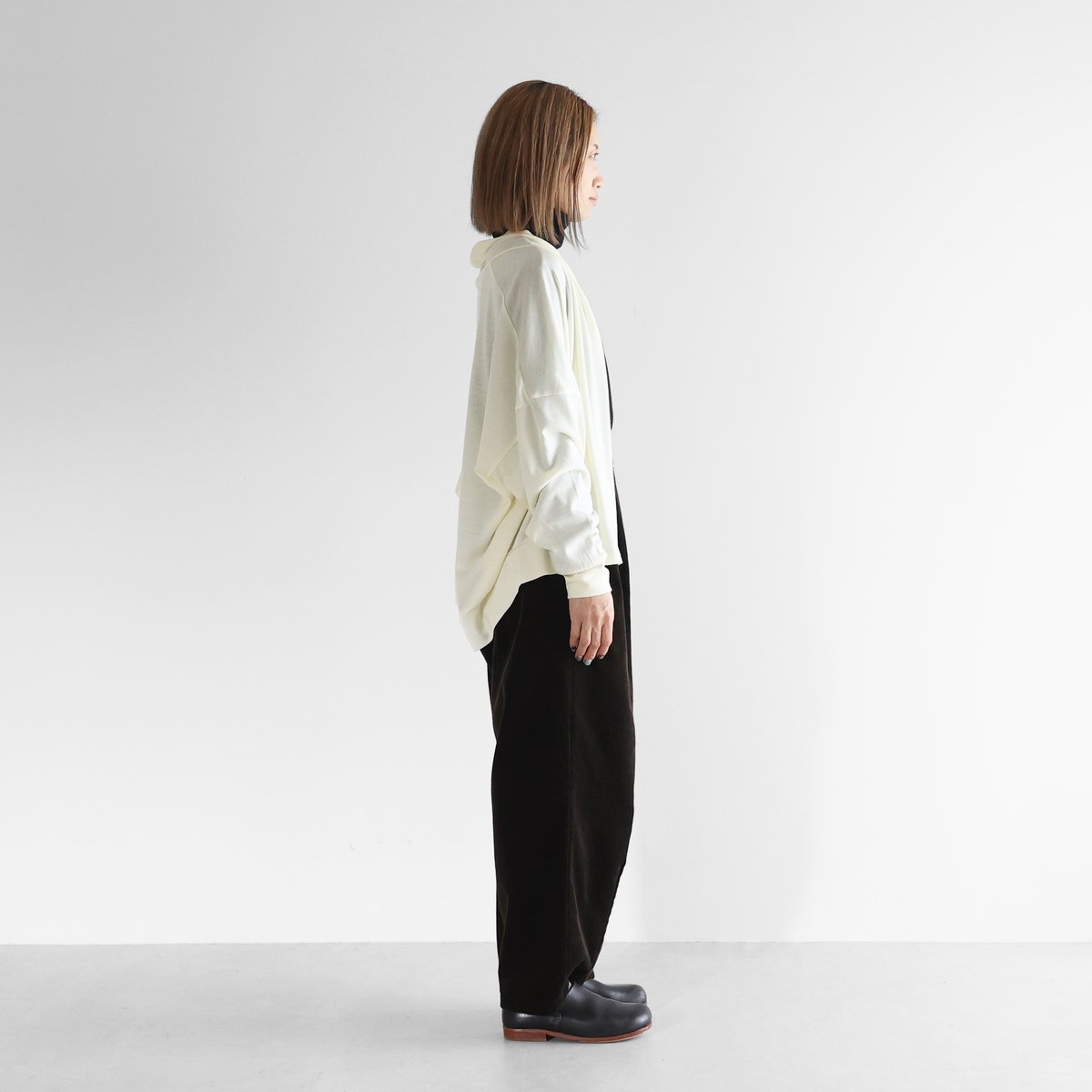 HUIS in house］メリノオプティモウォッシャブルウール天竺長袖リブ