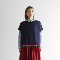 オールドレピアリネンロングスカートL（ダークネイビー）【レディス