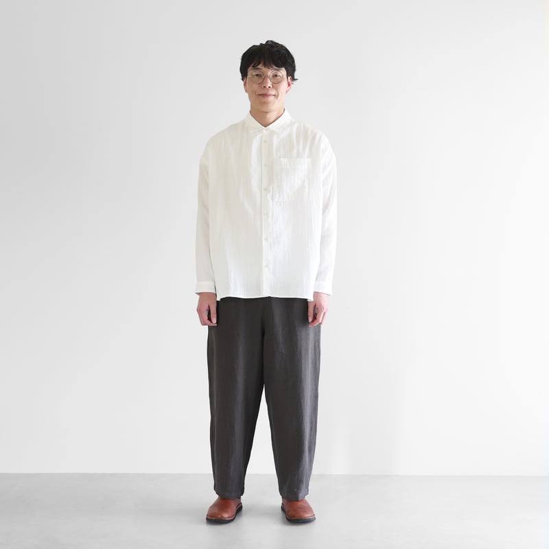 シャトルダブルガーゼオーバーシャツL（白）【ユニセックス】018L