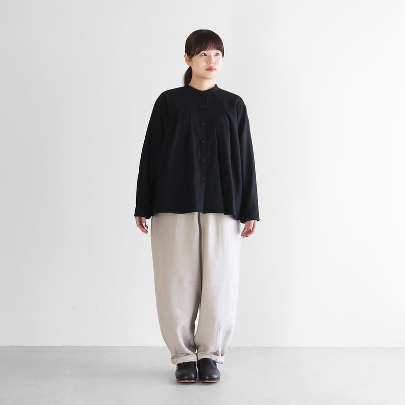 名古屋黒紋付染］フランス綾タックブラウス（山勝ブラック）【レディス