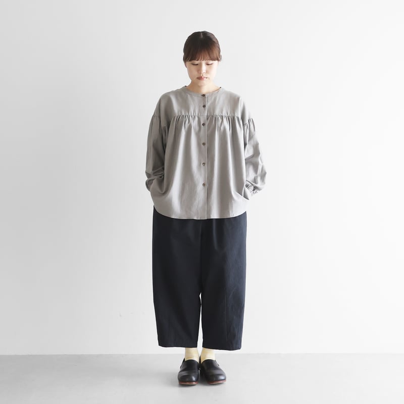 ウォッシャブルウールコットンバルーンパンツ（ブラック）【ユニ