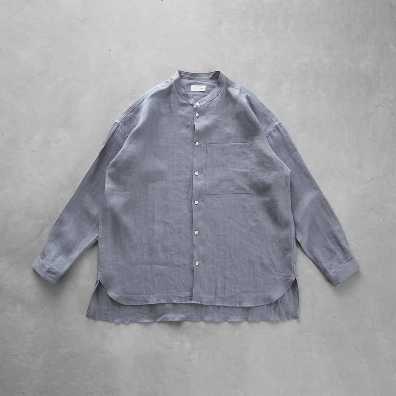 R&D.M.co リネンバンドカラーオーバーロングシャツ オーバー