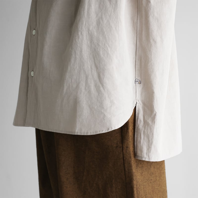 HUIS. ギザコットンヘンプバンドカラーシャツロングワンピース U218 ギザコットンヘンプバンドカラーシャツロングワンピース U218を