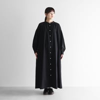 オーガニックコットンギャザーワンピース（ブラック）【レディス】U219