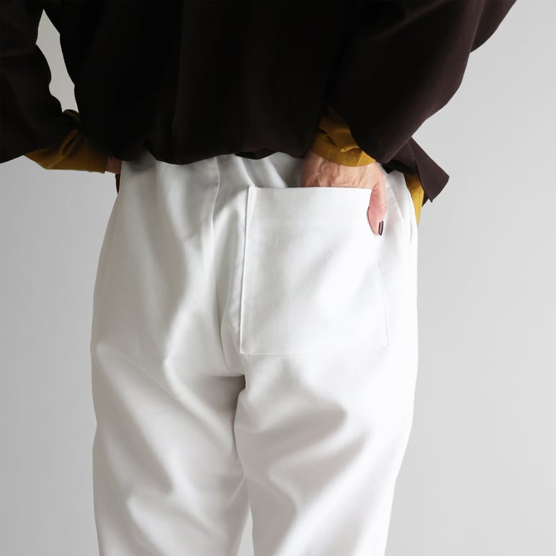 モールスキンイージーパンツ（ホワイト）【ユニセックス】513 | HUIS