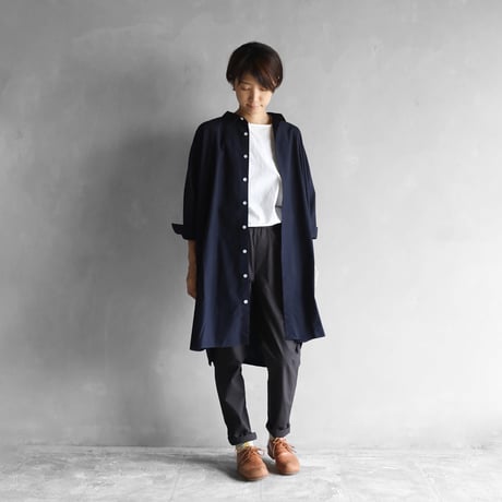 やわらかコットンロングシャツ（ダークネイビー）【ユニセックス】004
