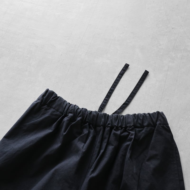 ウォッシャブルウールコットンバルーンパンツロング（ブラック）【ユニ