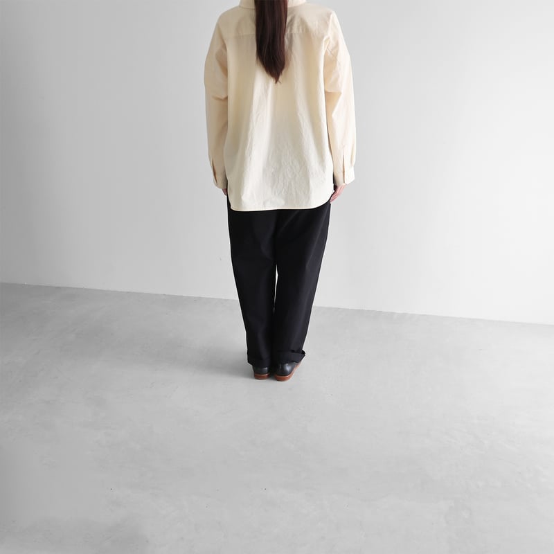 huis 512-H08-09バフクロス セミワイドパンツ ブラック huis 512-H08-09バフクロス セミワイドパンツ ブラック huis 512-H08