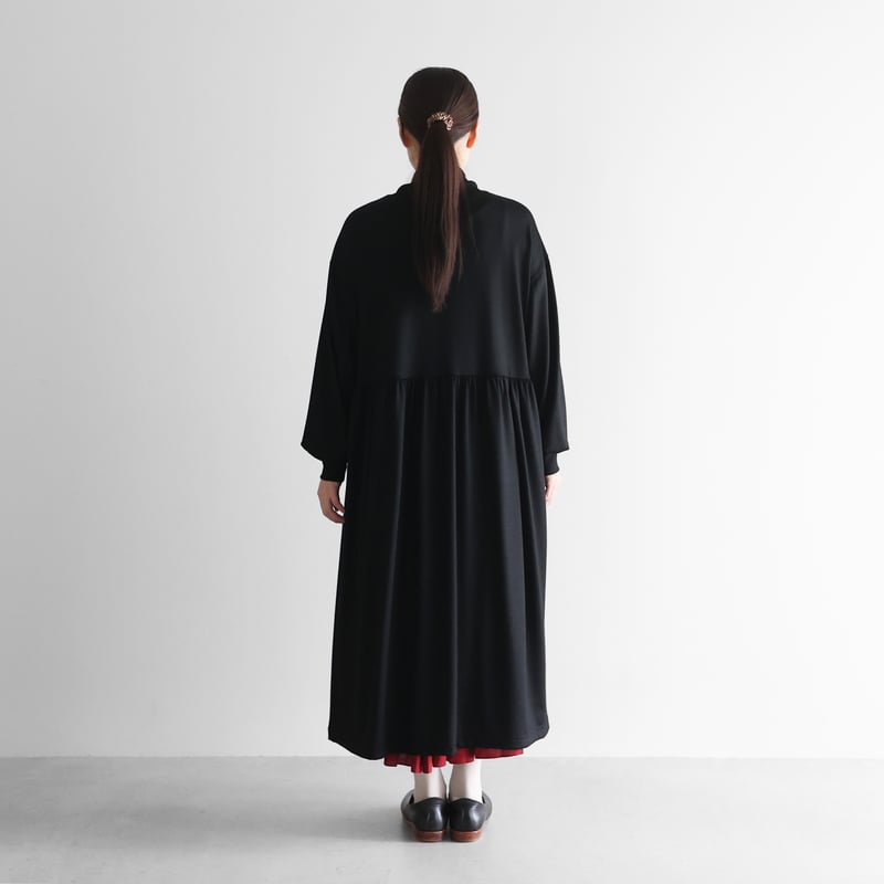 群言堂 メリノ天竺 カットソー 黒 HUIS in house］メリノオプティモウォッシャブルウール天竺