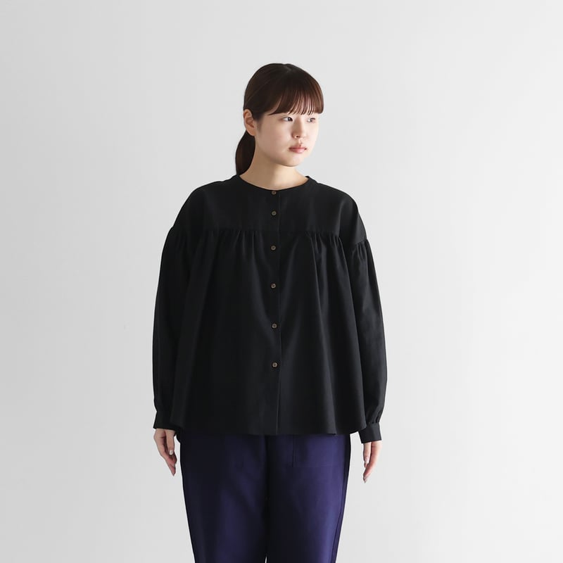 あんバター　#2075　新品　ブラウス　フリーサイズ　黒　３枚 プリーツハイネックシャツ ブラウス レディース 送料無料・再販