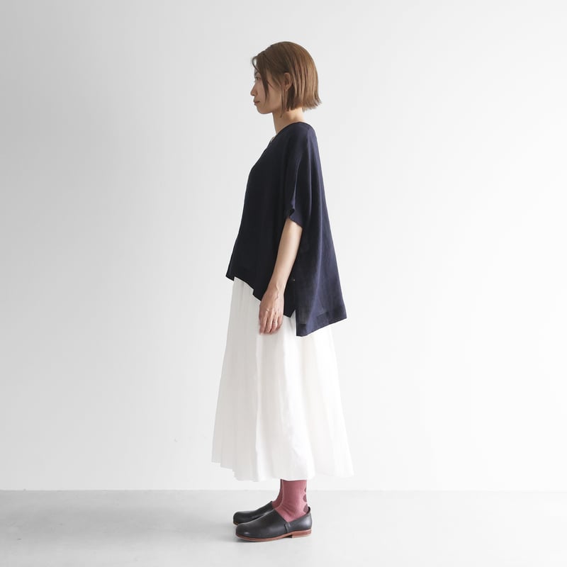 オールドレピアリネンロングスカート（白）【レディス】U402 | HUIS