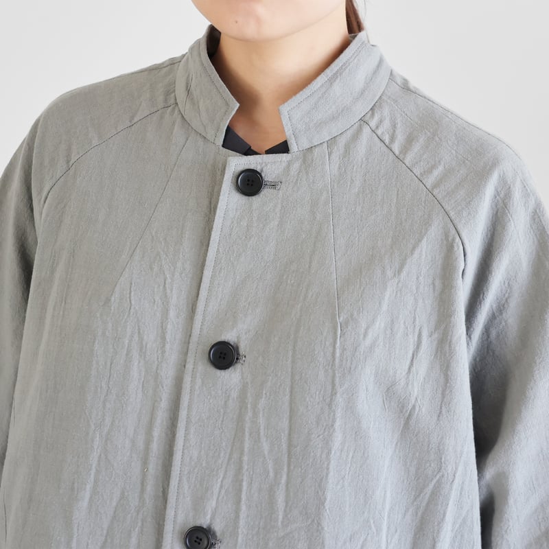 やわらかシーチングコットンアトリエコート（ライトグレー）【ユニ