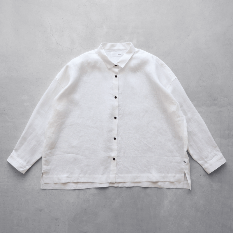 HUIS シャトルリネンワイドブラウスホワイト