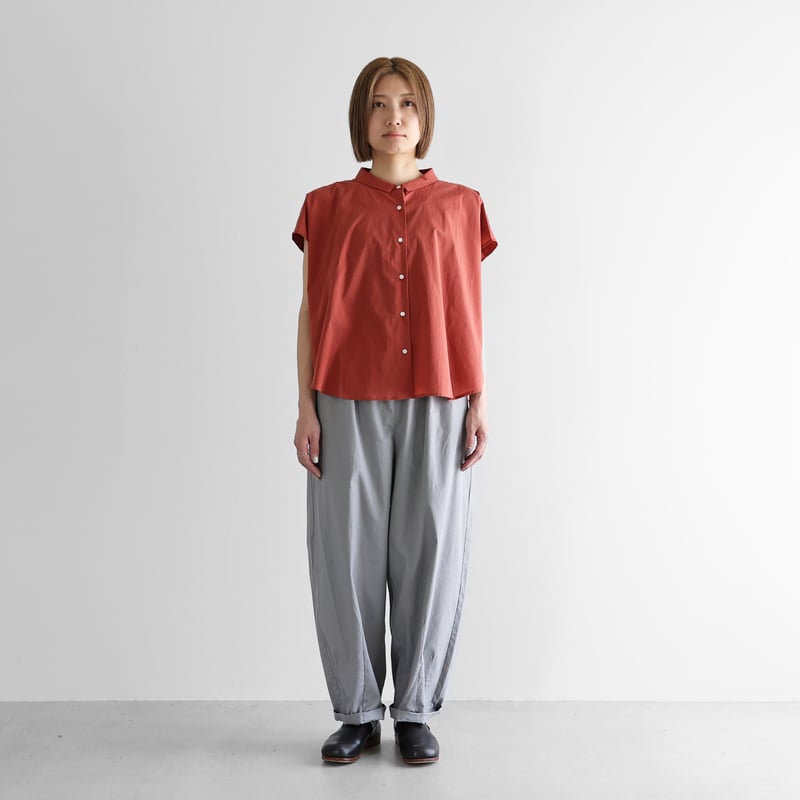 ゆるふわコットンフレンチスリーブワイドブラウス（スカーレット