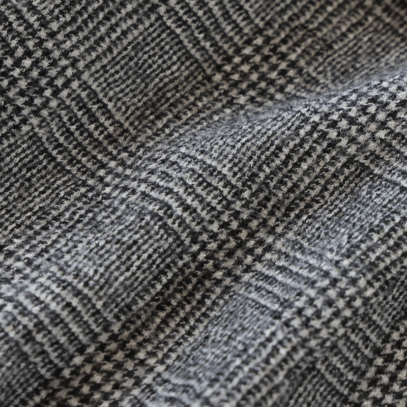 HUIS×尾州”縮絨ウールミドルコート （グレンチェック）【ユニセックス