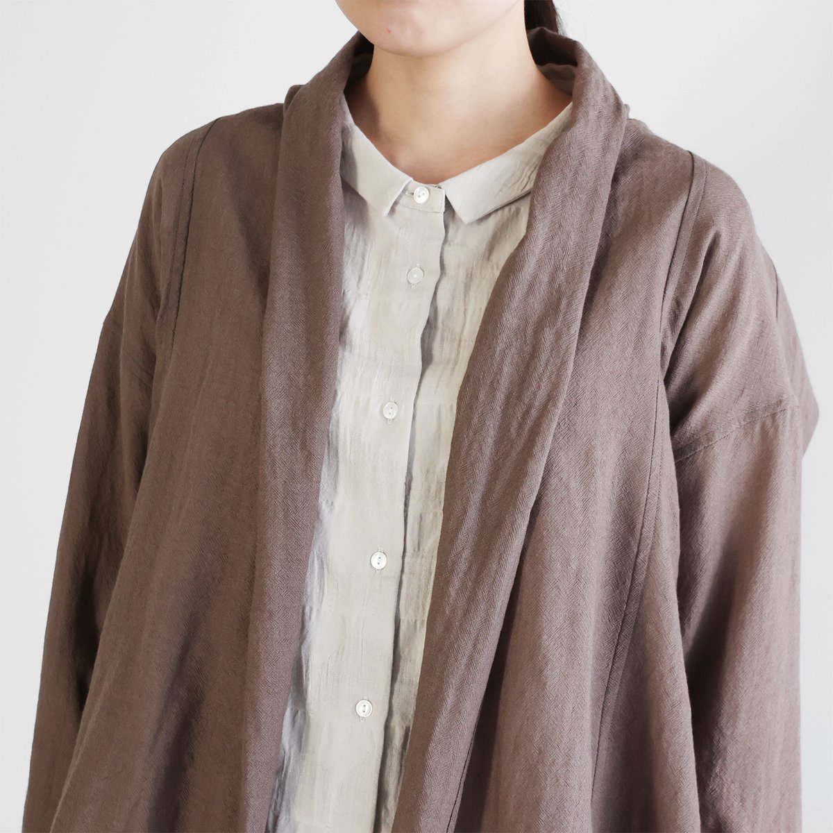 ウォッシャブルウールカーディガン（チャコールブラウン）【ユニ