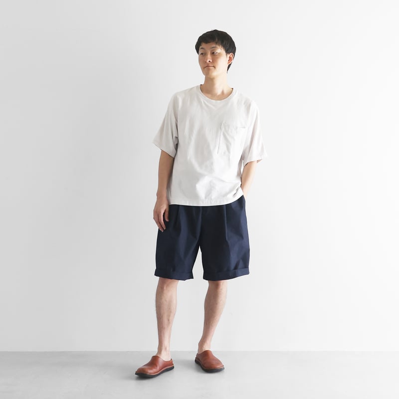 playing ハーフパンツ ばちばちタイプライタークロスワイドハーフパンツ（ダークネイビー