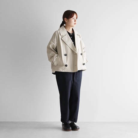 ダウンプルーフコットンPコートジャケット （ホワイトベージュ）【レディス】323