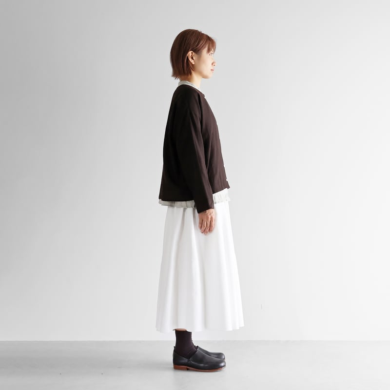 ウォッシャブルウールショートカーディガン（ダークモカ）【レディス  