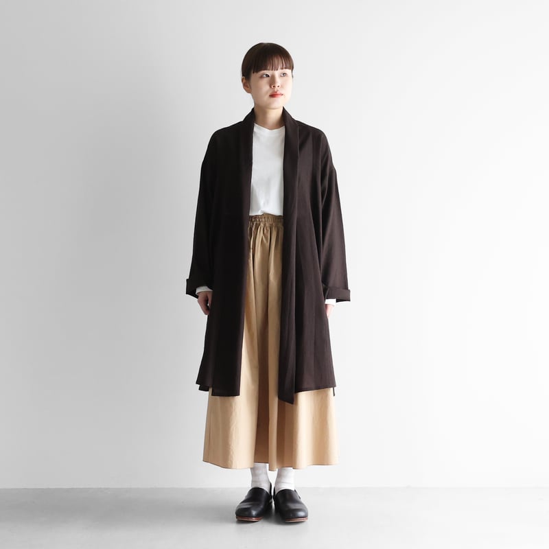 ウォッシャブルウールロングカーディガン（ダークモカ）【ユニ