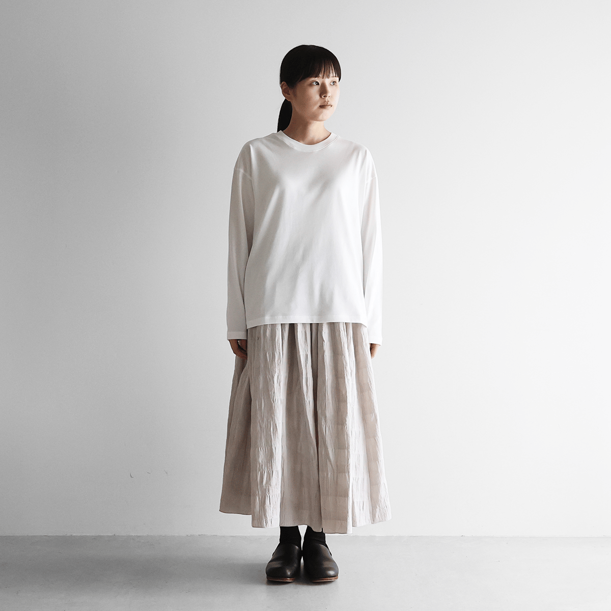 HUIS in house］SUVIN COTTONカットソー（ホワイト）【ユニセックス】C