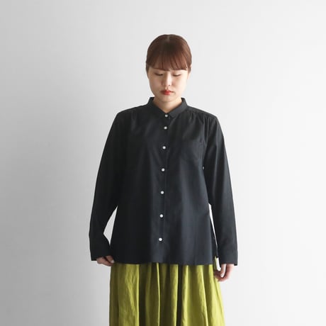 オーガニックコットンビエラブラウス（ブラック）【レディス】  U109