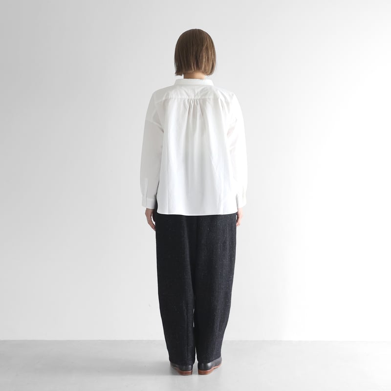 HUIS×尾州”縮絨リネンウールバルーンパンツロング（ブラック）【ユニ