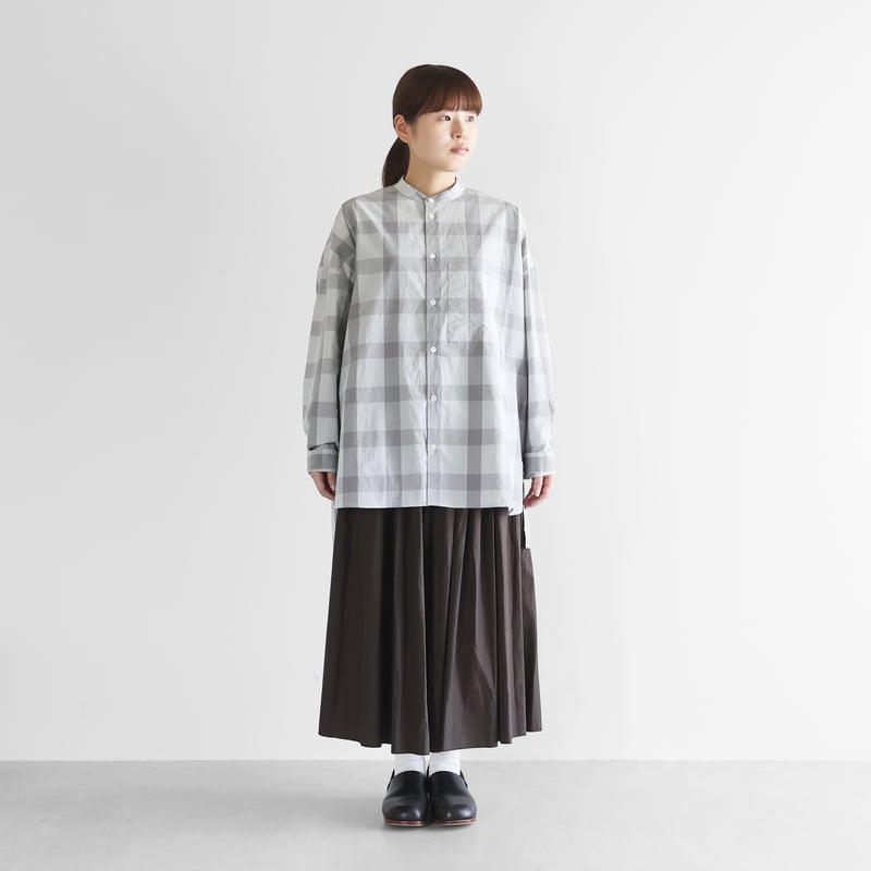 レピアコードブロックバンドカラーオーバーシャツ（グレーチェック