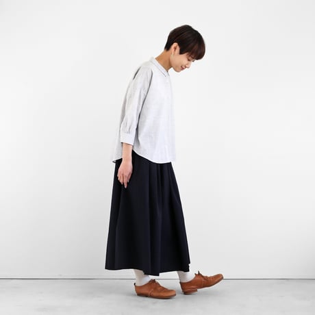 やわらかコットンロングスカート（ダークネイビー）【レディス】U402