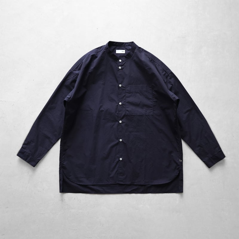 ばちばちタイプライタークロスバンドカラーオーバーシャツL（ダーク