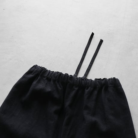 オールドレピア天日干しラミーリネンサルエルバルーンパンツ（ブラック）【ユニセックス】511