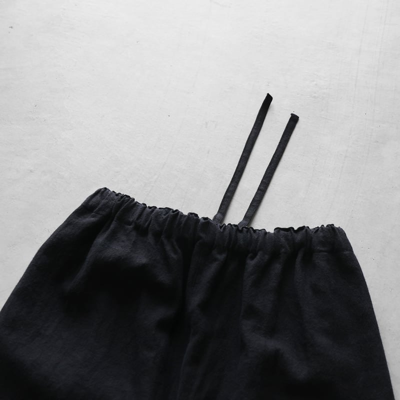 オールドレピア天日干しラミーリネンサルエルバルーンパンツ（ブラック