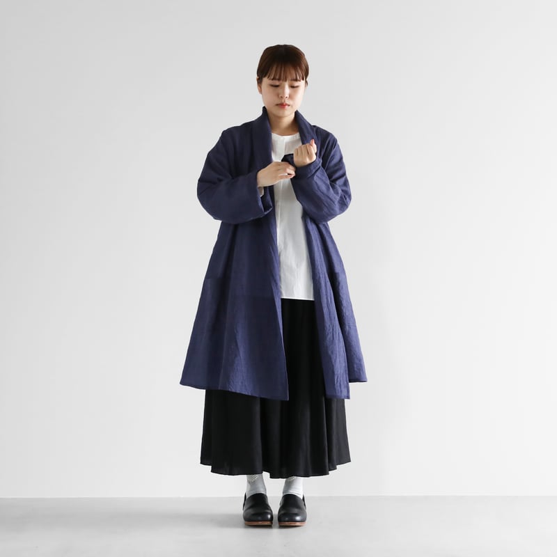 ウォッシャブルウールロングカーディガン（ネイビー）【ユニセックス