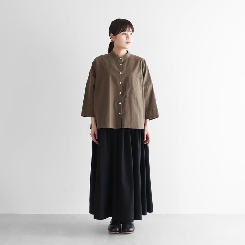 名古屋黒紋付染］フランス綾ロングスカートL（山勝ブラック