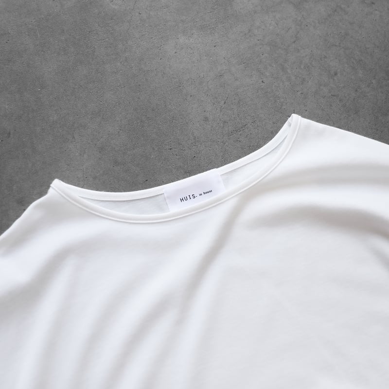HUIS in house］SUVIN COTTON長袖コクーンカットソー（白）【レディス】