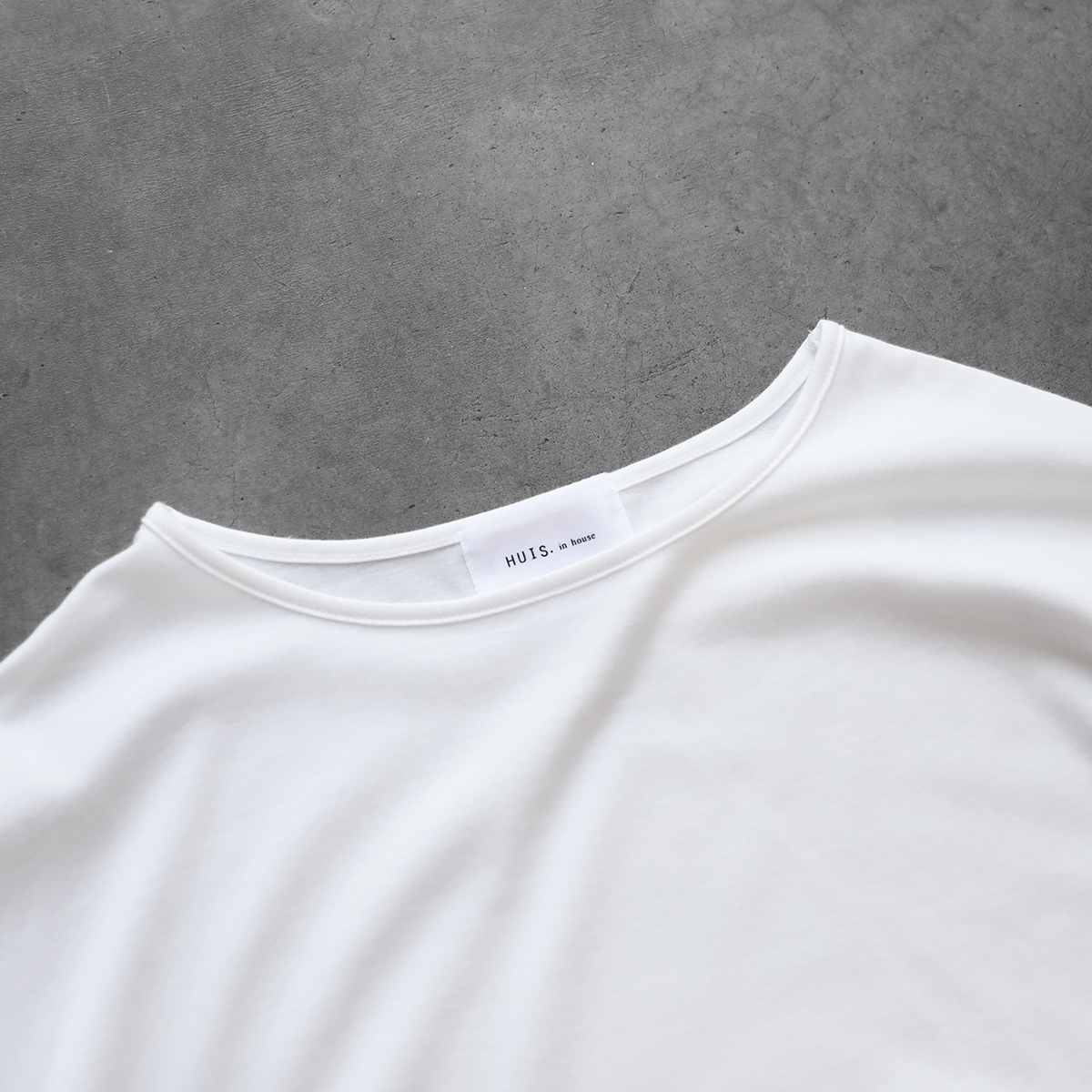 HUIS in house］SUVIN COTTON長袖コクーンカットソー（白）【レディス】