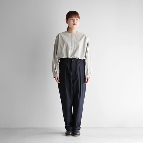 HUIS.コットンパンツ　黒 やわらかシーチングコットンイージーワークパンツ（ブラック