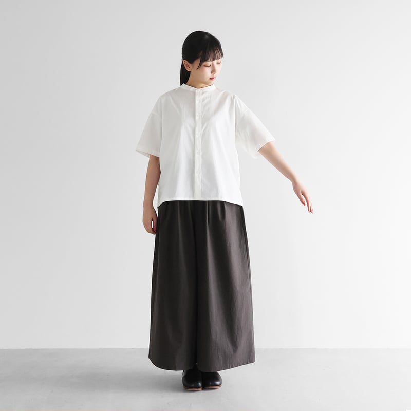 HUIS やわらかコットンスカートパンツ　505 遠州織物 やわらかコットンスカートパンツL（ダークグレー）【ユニセックス