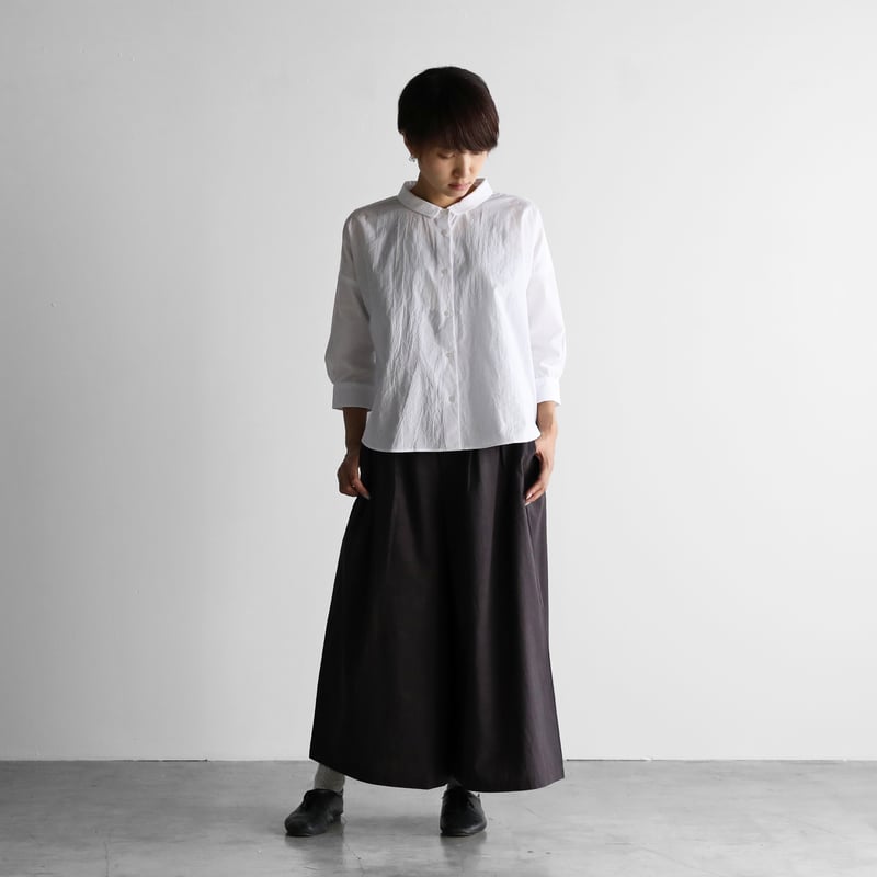 HUIS 遠州織物　U108　8分袖コードレーンワイドブラウス 8分袖コードレーンワイドブラウス U108をリリースしました／ – HUIS