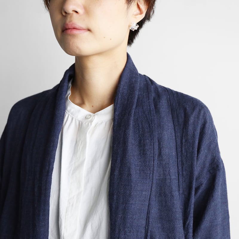 ウォッシャブルウールロングカーディガン（ネイビー）【ユニセックス