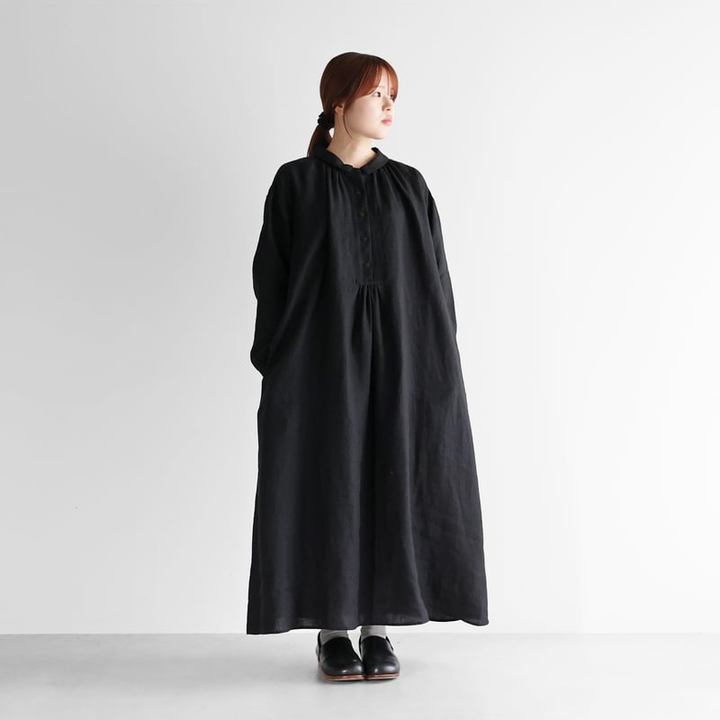 暮らしのおへそ一田さん×HUISコラボ】おへそリネンワンピース 