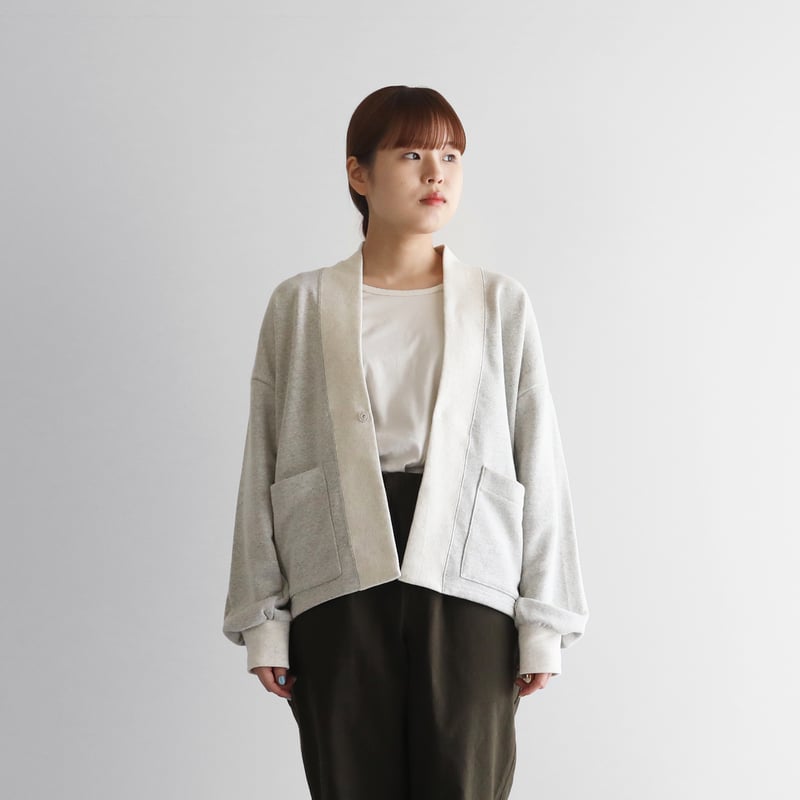 HUIS in house］SUVINスウェットリブカーディガン（ナチュラル