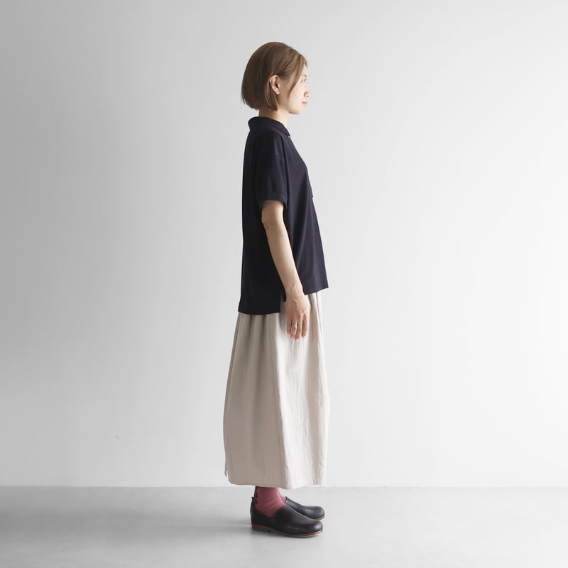HUIS in house］SUVIN COTTON半袖ポロカットソー（ダークネイビー）【レ