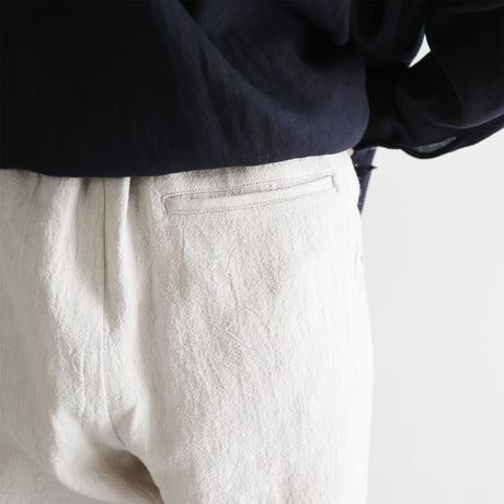 オールドレピア天日干しラミーリネンセミワイドパンツ（エクリュ）【ユニセックス】512