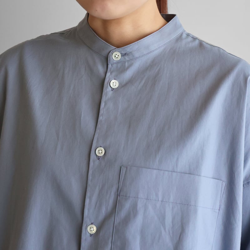 HUIS. オーガニックコットン オープンカラー オーバーシャツ ユニセックス オーガニックコットンシームレスオーバーシャツ （白）【ユニ